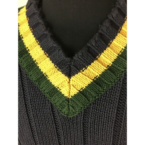 Willis & Geiger Outfitters Mens Striped Cotton V-Neck Pullover Sweater Large - Picture 10 of 13